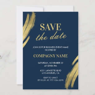 Geschäftsfeier-Einladung Save the date Navy Gold Einladung