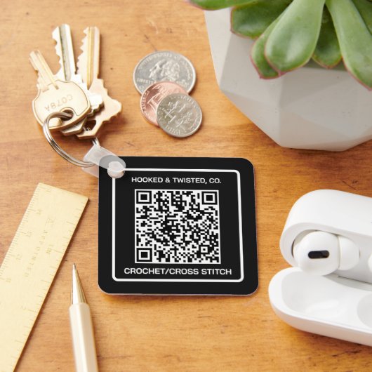 Geschäftsförderungs-QR-Code Schlüsselanhänger (Schreibtisch)
