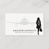 Geschäftsfrau | Flugzeug Visitenkarte (Vorderseite)