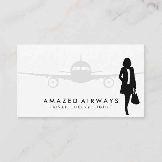 Geschäftsfrau | Flugzeug Visitenkarte (Vorderseite)