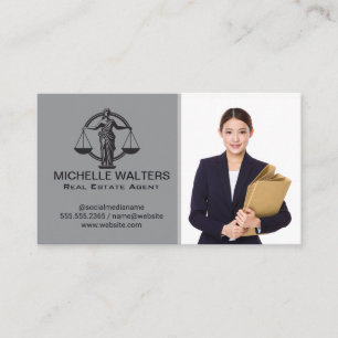 Geschäftsfrau im Anzug   Anwältin   Justiz Visitenkarte