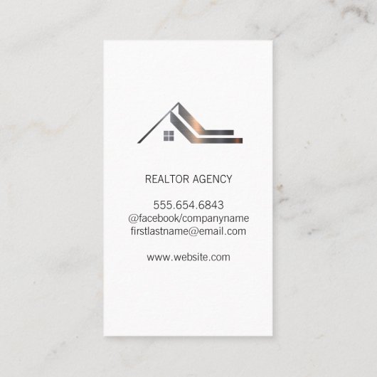 Geschäftsfrau im Büro | Real Anwesen Agent Visitenkarte (Rückseite)