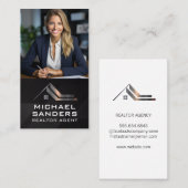 Geschäftsfrau im Büro | Real Anwesen Agent Visitenkarte (Vorne/Hinten)