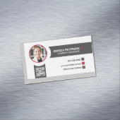 Geschäftsfrau lächelt | Unternehmen | QR-Code Magnetische Visitenkarte (Beispiel)