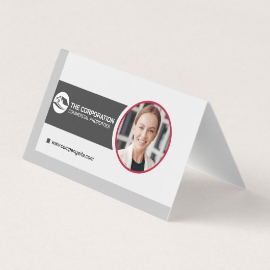 Geschäftsfrau lächelt | Unternehmen | QR-Code Visitenkarten (Rückseite)