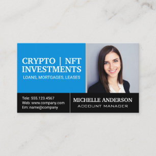 Geschäftsfrau lächelt   Unternehmensfinanzierung Visitenkarte