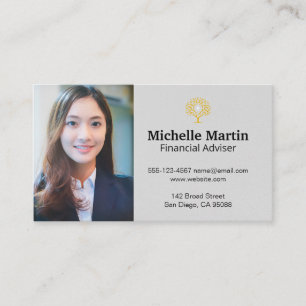 Geschäftsfrau Logo "Financial Money Tree" Visitenkarte