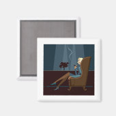 Geschäftsfrau Rauchen Auto Magnet (Vorderseite/Rückseite)