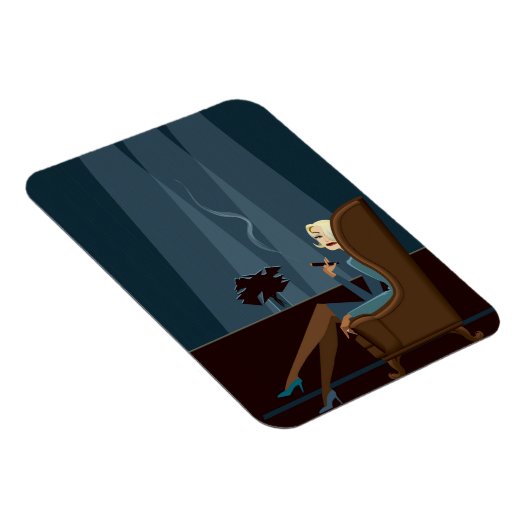 Geschäftsfrau Rauchen Auto Magnet (Rechte Seite)