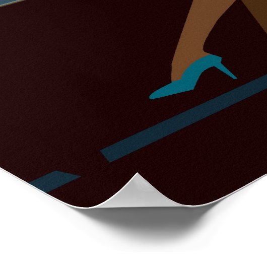 Geschäftsfrau Rauchen Auto Poster (Ecke)