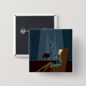 Geschäftsfrau-rauchende Zigarre Button (Vorne & Hinten)