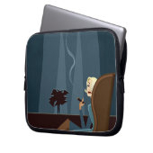 Geschäftsfrau-rauchende Zigarre Laptopschutzhülle (Vorderseite Links)