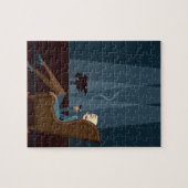 Geschäftsfrau-rauchende Zigarre Puzzle (Horizontal)