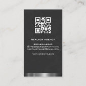 Geschäftsfrau | Real Anwesen Logo | Metallische Tr Visitenkarte (Rückseite)