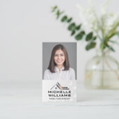 Geschäftsfrau | Real Anwesen Logo Visitenkarte (Stehend Vorderseite)