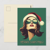 Geschäftsfrau Weihnachtsfeier Postkarte (Vorne/Hinten)
