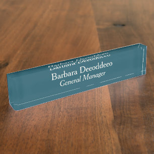 Geschäftsführer Dark Teal Acryl Namensplakette