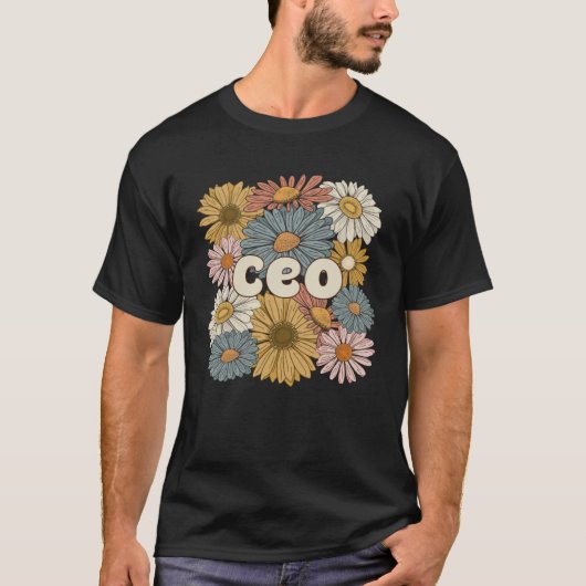 Geschäftsführer Führungskraft Blume CEO von Groovy T-Shirt (Vorderseite)
