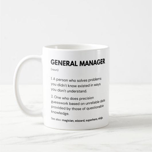 Geschäftsführer Geschäftsarbeitsdefinition Kaffeetasse (Links)