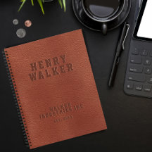Geschäftsführer Personalisiert Brown Vegan Leather