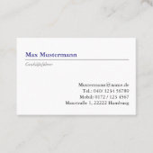 geschäftsführer Visitenkarte (Vorderseite)