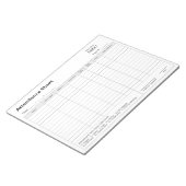 Geschäftsführungsprotokoll und Arbeitszeitplan für Notizblock (angewinkelt)