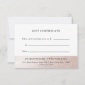 GESCHÄFTSGESCHENKZERTIFIKAT | Rosegold Glitzer (Rückseite)