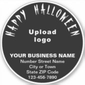 GeschäftsHalloween-Gruß auf Black Round Vinyl Aufkleber (Vorderseite)