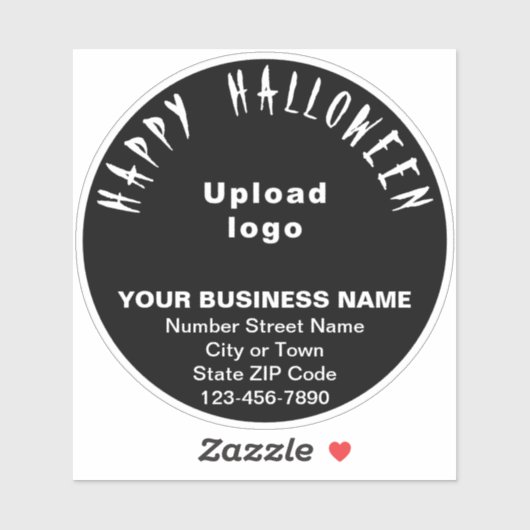 GeschäftsHalloween-Gruß auf Black Round Vinyl Aufkleber (Blatt)