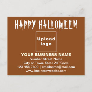 GeschäftsHalloween-Gruß auf der braunen Postkarte