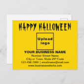 GeschäftsHalloween-Gruß auf der gelben Postkarte (Vorne/Hinten)
