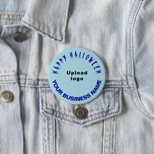 GeschäftsHalloween-Gruß auf Light Blue Round Button (Beispiel)
