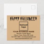 GeschäftsHalloween-Gruß auf Light Brown Postkarte (Vorne/Hinten)