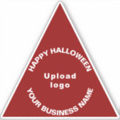 GeschäftsHalloween-Gruß auf Red Triangle Vinyl Aufkleber (Vorderseite)