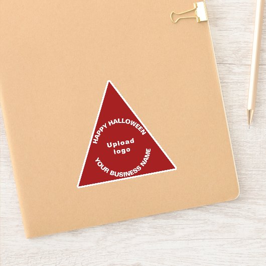 GeschäftsHalloween-Gruß auf Red Triangle Vinyl Aufkleber (Notizbuch)