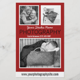 Geschäftshandbuch für Fotografen mit drei Fotos Flyer