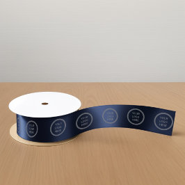 Geschäftsidentität für Luxus-Navy-Blue-Logos Satinband
