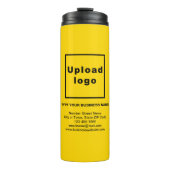 Geschäftsinformation Gelbe Wärmeleiter Thermosbecher (Vorderseite)