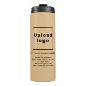 Geschäftsinformation Light Brown Thermal Tumbler Thermosbecher (Vorderseite)