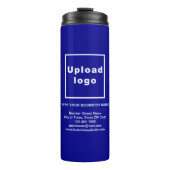 Geschäftsinformationen Blaues Thermal-Tumbler Thermosbecher (Vorderseite)