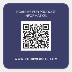 Geschäftsinformationen QR-Code marineblau weiß Quadratischer Aufkleber