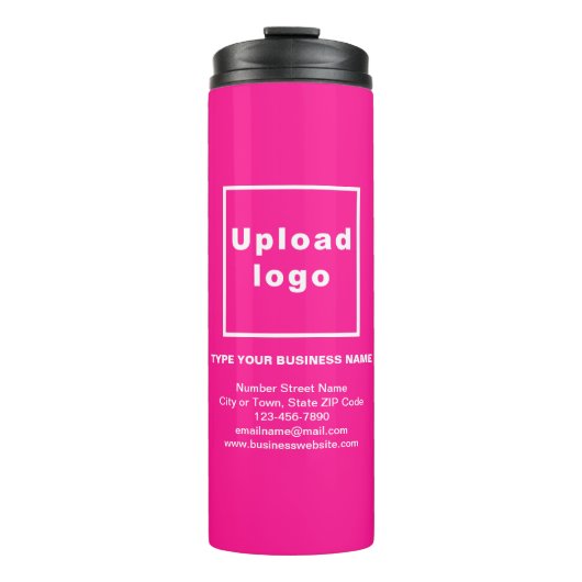 Geschäftsinformationen rosa Wärmeleiter Thermosbecher (Vorderseite)