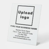 Geschäftsinformationen Schwarz-Weiß-Schild Sockelschild (Vorderseite)