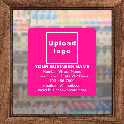 Geschäftsinformationen zu Rosa Grossquadrat Vinyl Aufkleber