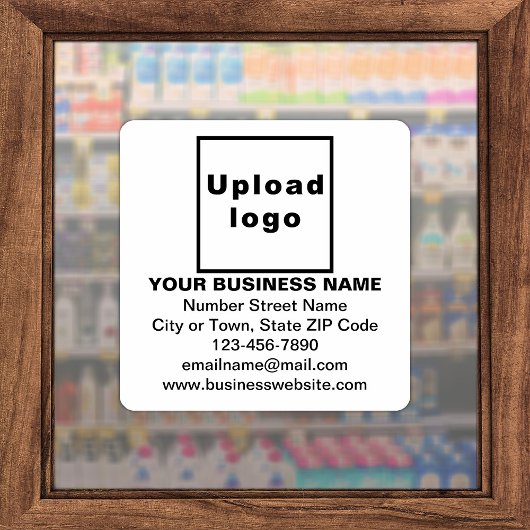 Geschäftsinformationen zu Weißem Grossquadrat Viny Aufkleber