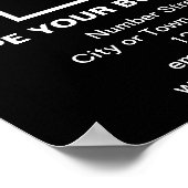 Geschäftsinformationen zum Black Square Poster (Ecke)