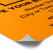 Geschäftsinformationen zum Orange Square Poster (Ecke)