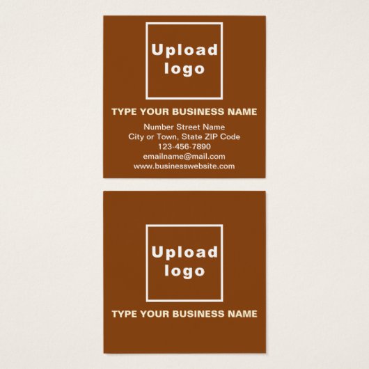 Geschäftsinformationen zur Brawn Square-Visitenkar (Vorne & Hinten)