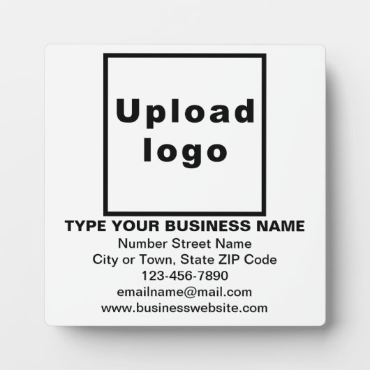 Geschäftsinformationen zur White Square Plaque Fotoplatte (Vorderseite)