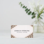 Geschäftsinhaber Gepard Leopardendruck QR-Code Visitenkarte (Stehend Vorderseite)